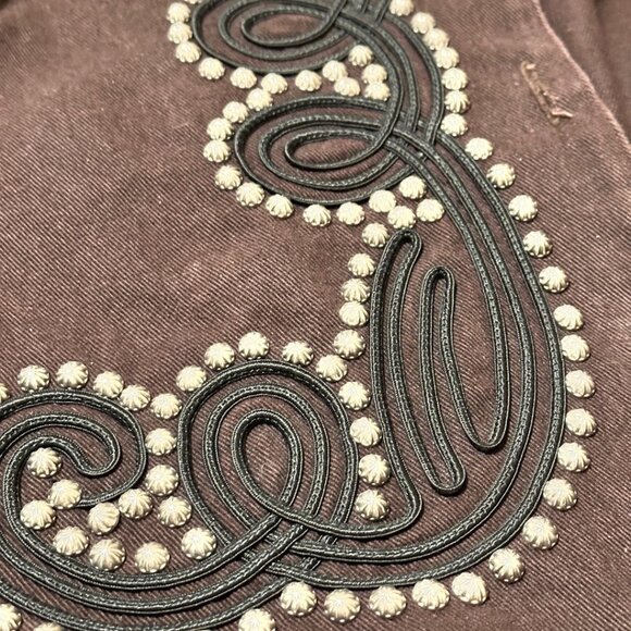 Double D Ranch Womens Sz XS Dark Brown Western Embellishment Vest - Picture 3 of 9